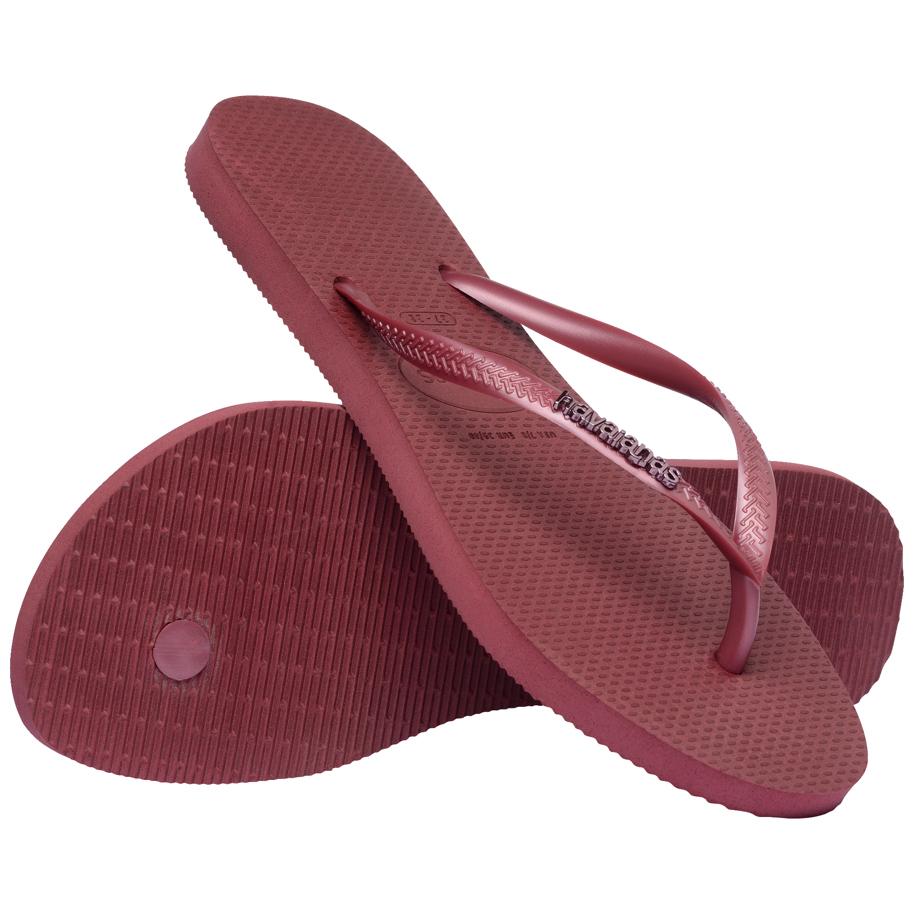 Women's Slim Logo Metallic Flip Flops - Amaranth