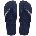 Women's Brazil Logo Flip Flops - Navy Blue