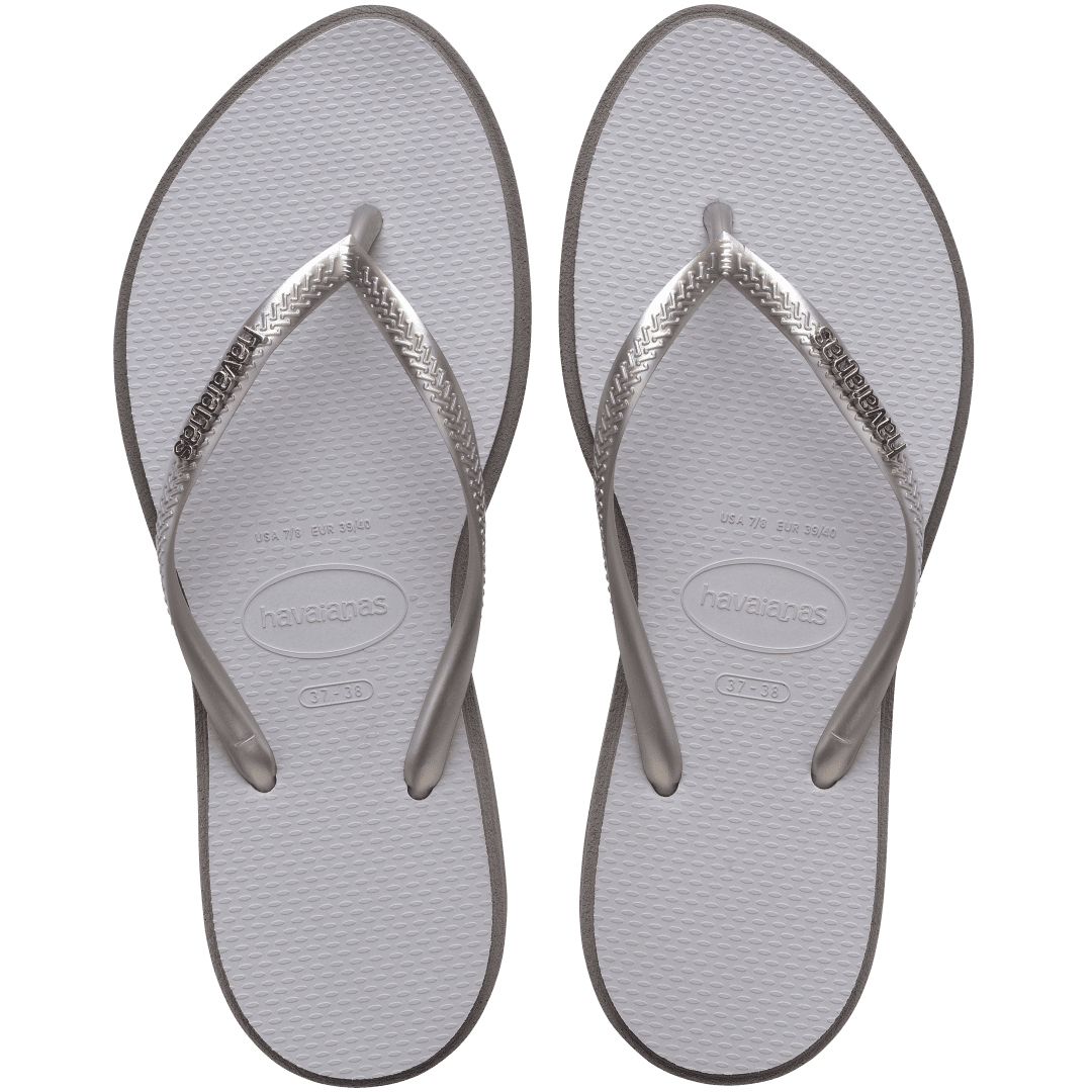 Women's Slim Point Flip Flops - Steel Grey