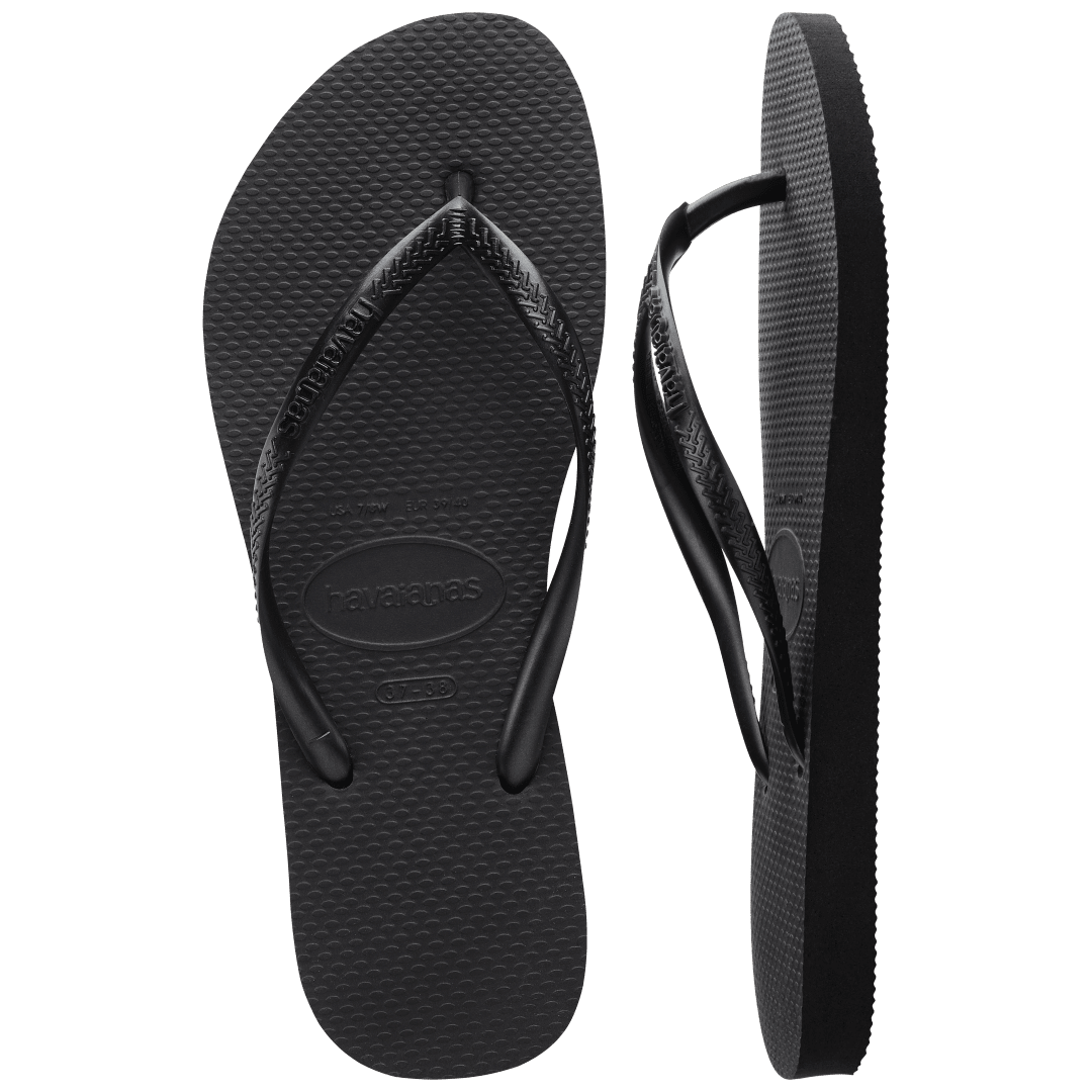 Women's Slim Flip Flops - Black